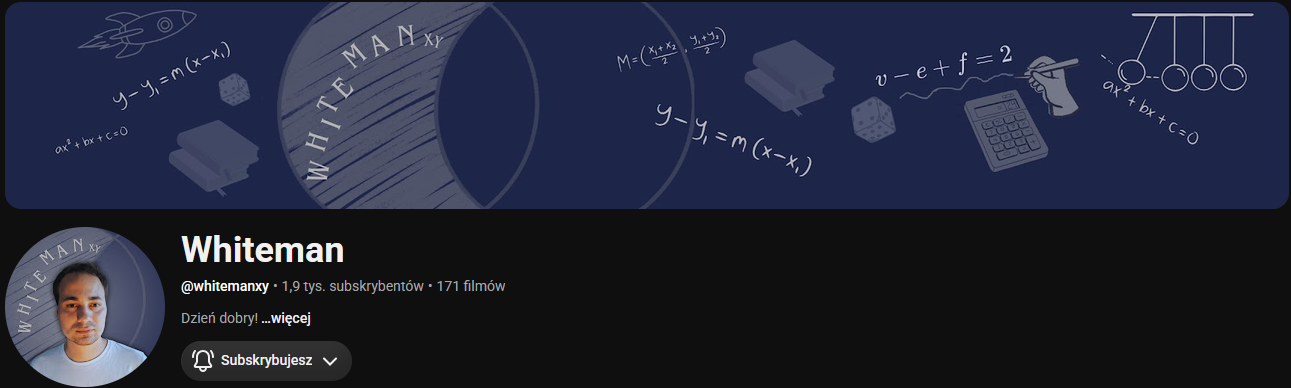 Widok kanału Whitemanxy na YouTube